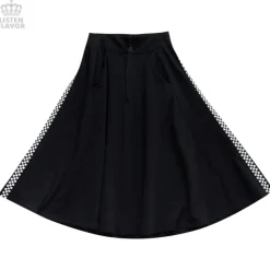 LISTEN FLAVOR Side Chekered Super Wide Skirt