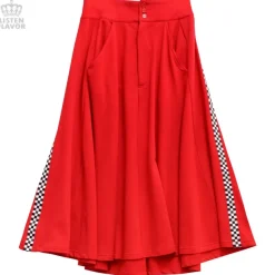 LISTEN FLAVOR Side Chekered Super Wide Skirt