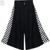 LISTEN FLAVOR Side Zip Checkered Super Wide Pants