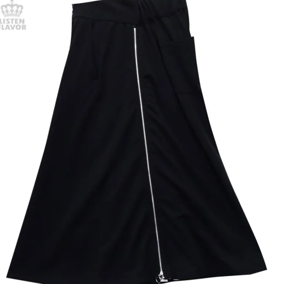 LISTEN FLAVOR Side Zip Checkered Super Wide Pants