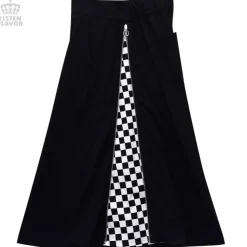 LISTEN FLAVOR Side Zip Checkered Super Wide Pants