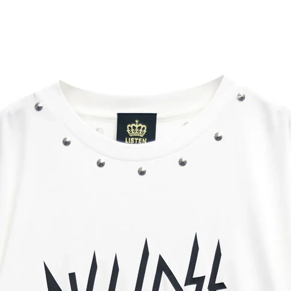 LISTEN FLAVOR Skeleton Bear Studs Big T-Shirt