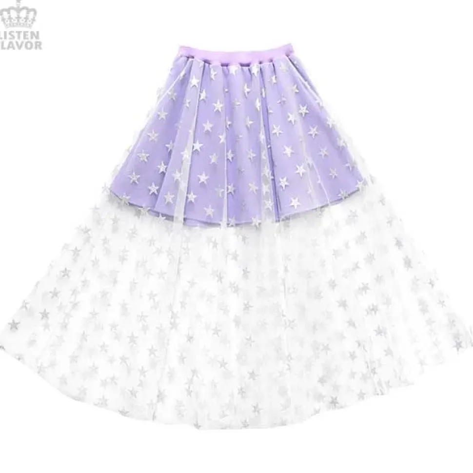LISTEN FLAVOR Star Tulle Layered Skirt