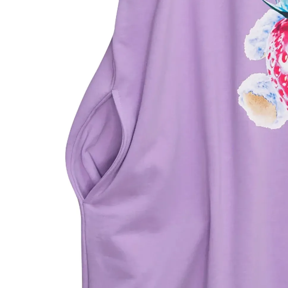 LISTEN FLAVOR Strawberry Bear Lace-Up Sleeve Pullover