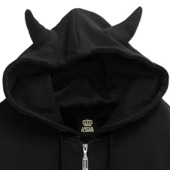 LISTEN FLAVOR Tiger and Fire Horn Pad Zip Hoodie