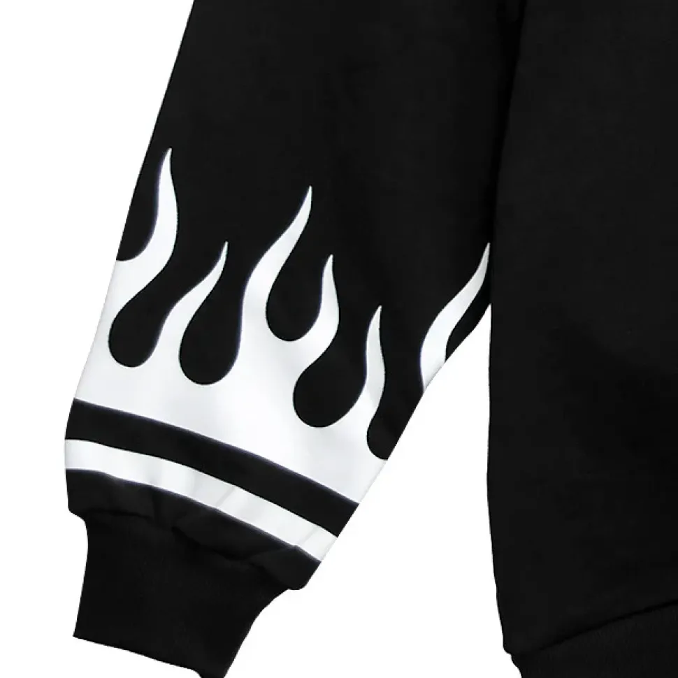 LISTEN FLAVOR Tiger and Fire Horn Pad Zip Hoodie