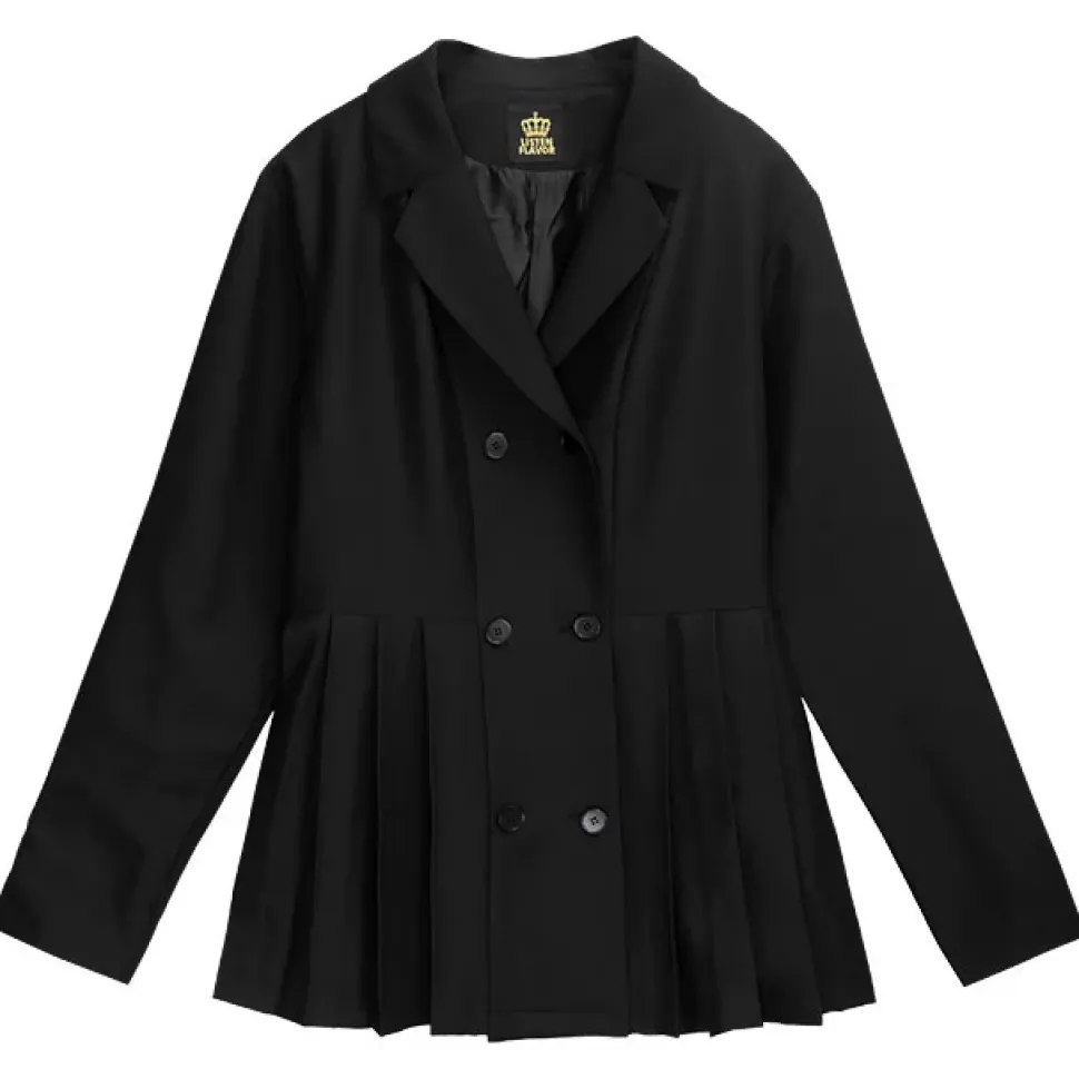 LISTEN FLAVOR Trenchcoat-Style Pleated Jacket