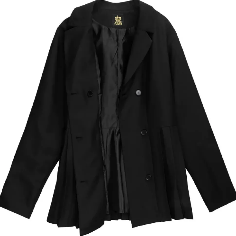 LISTEN FLAVOR Trenchcoat-Style Pleated Jacket