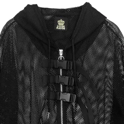 LISTEN FLAVOR Triple Belt Mesh Zip Hoodie
