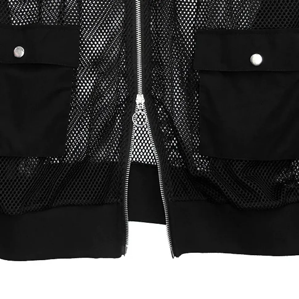 LISTEN FLAVOR Triple Belt Mesh Zip Hoodie