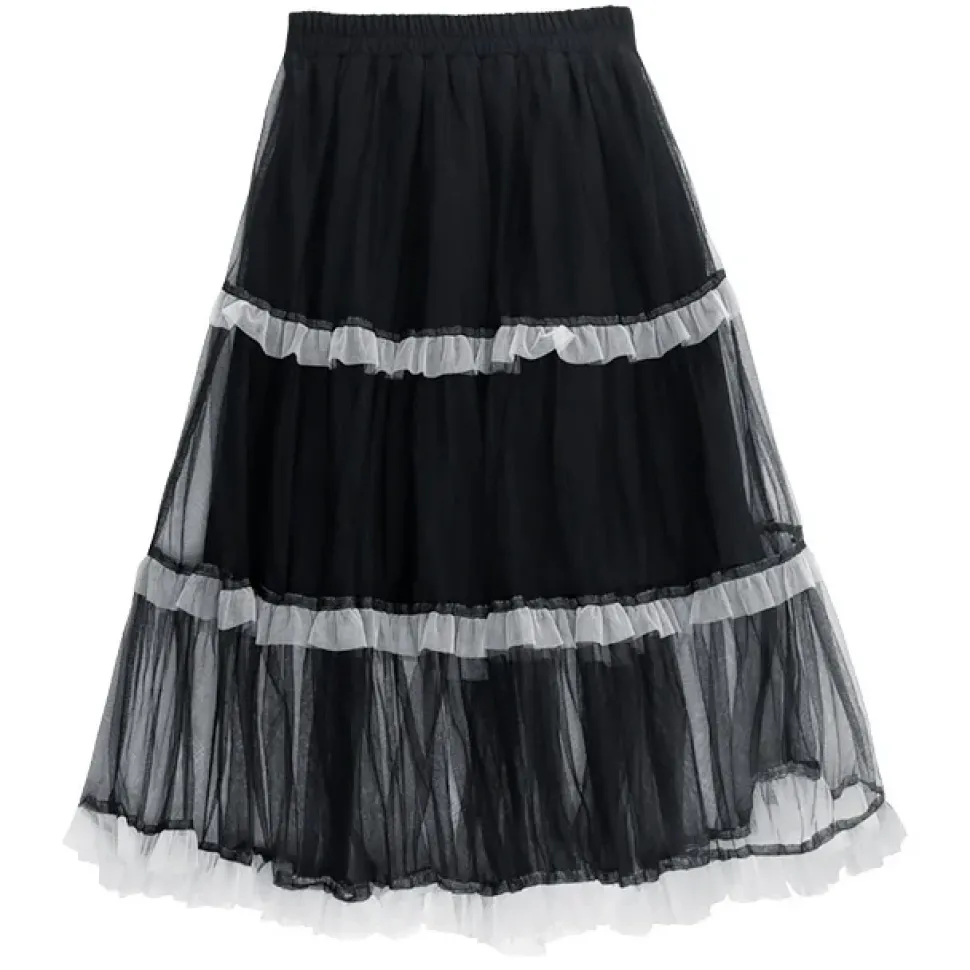 LISTEN FLAVOR Tulle Tiered Skirt