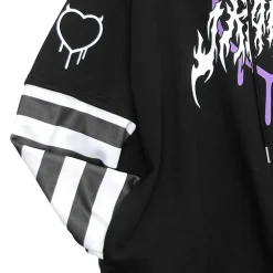 LISTEN FLAVOR Usamimi Stripe Layered Style Hoodie