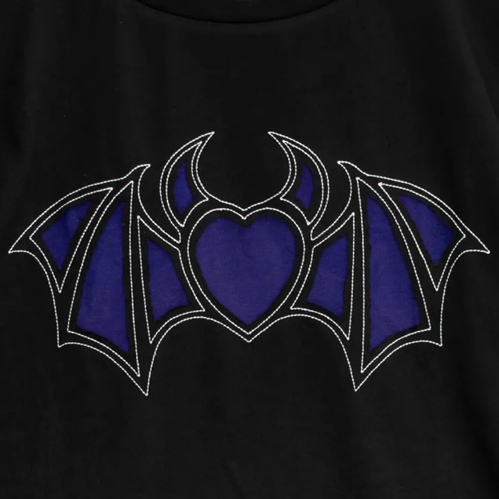 LISTEN FLAVOR Vampire Heart Hollowed-out Garter Tops Black