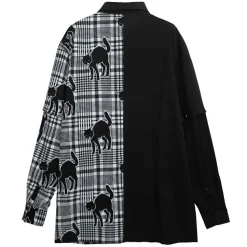 LISTEN FLAVOR Yannoka Step Black Cat 2-Way Shirt