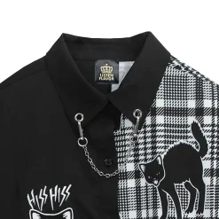 LISTEN FLAVOR Yannoka Step Black Cat 2-Way Shirt