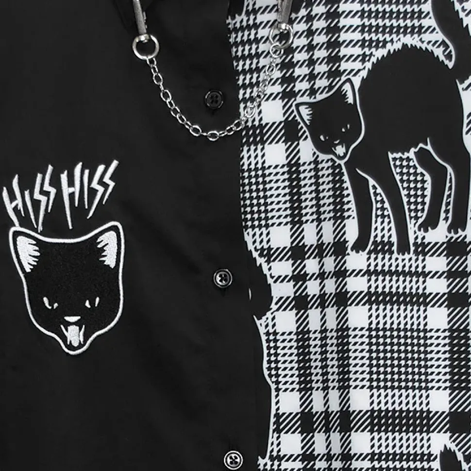 LISTEN FLAVOR Yannoka Step Black Cat 2-Way Shirt