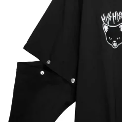 LISTEN FLAVOR Yannoka Step Black Cat 2-Way Shirt