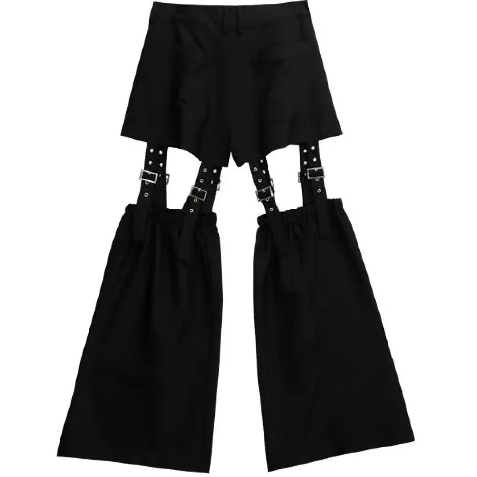 LISTEN FLAVOR Zettai Ryoiki Black Detachable Pants