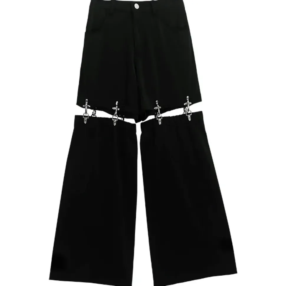 LISTEN FLAVOR Zettai Ryoiki Fire Buckle Black Pants
