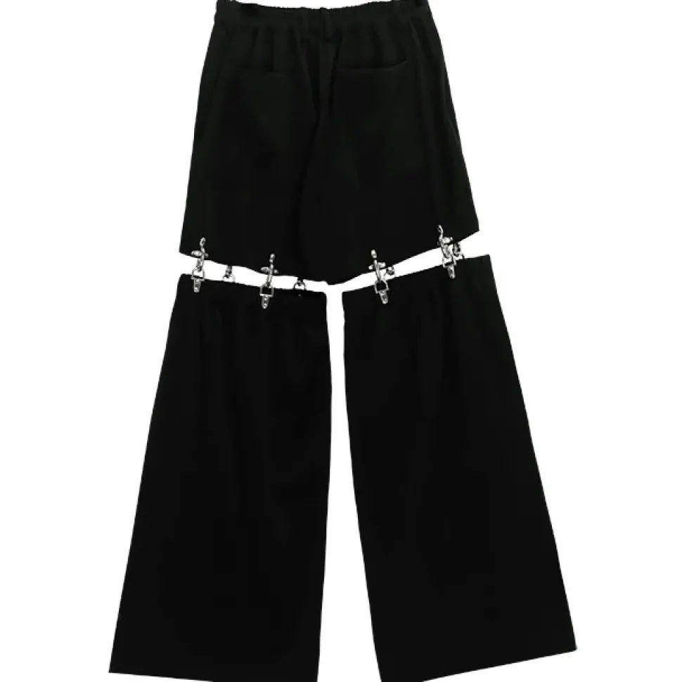 LISTEN FLAVOR Zettai Ryoiki Fire Buckle Black Pants