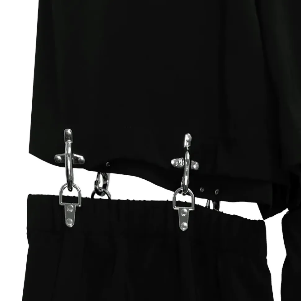 LISTEN FLAVOR Zettai Ryoiki Fire Buckle Black Pants