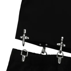 LISTEN FLAVOR Zettai Ryoiki Fire Buckle Black Pants