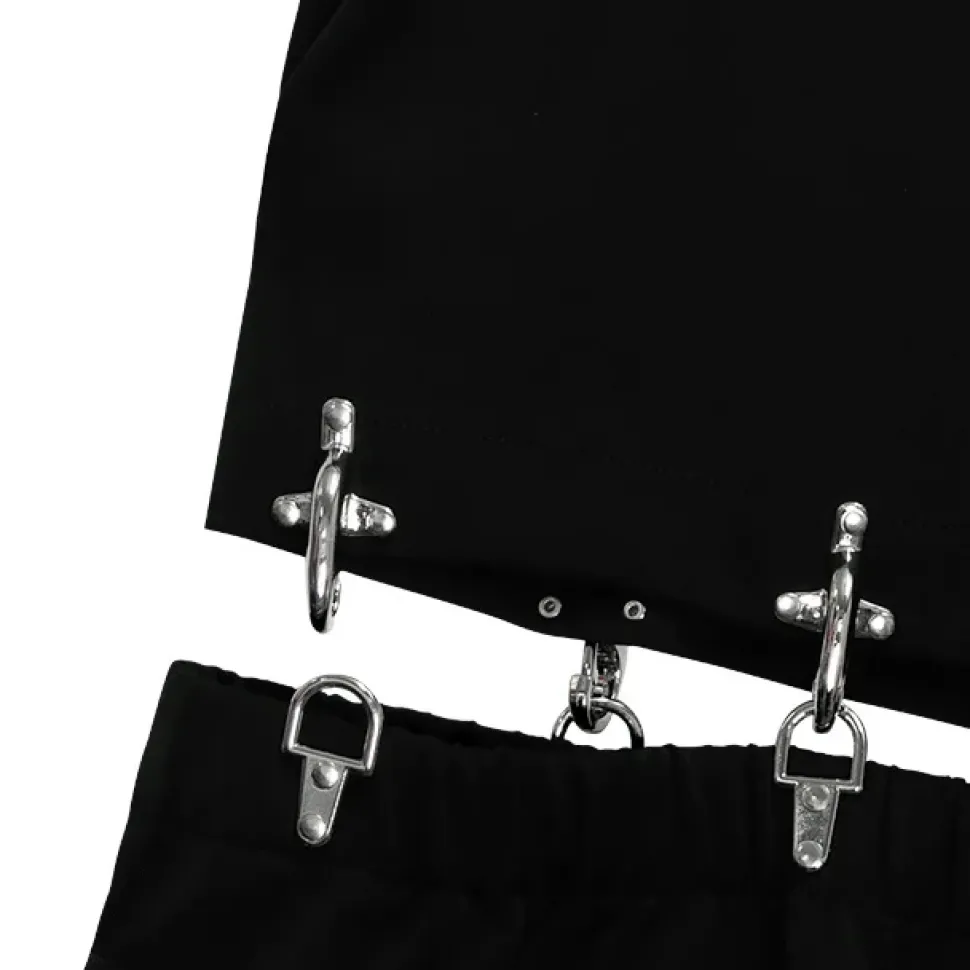 LISTEN FLAVOR Zettai Ryoiki Fire Buckle Black Pants