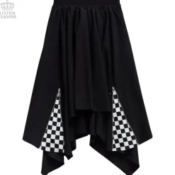 LISTEN FLAVOR Zip Detail Hemline Skirt