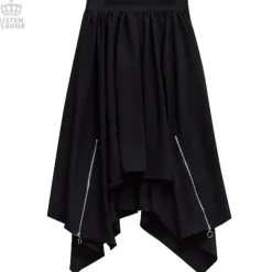 LISTEN FLAVOR Zip Detail Hemline Skirt