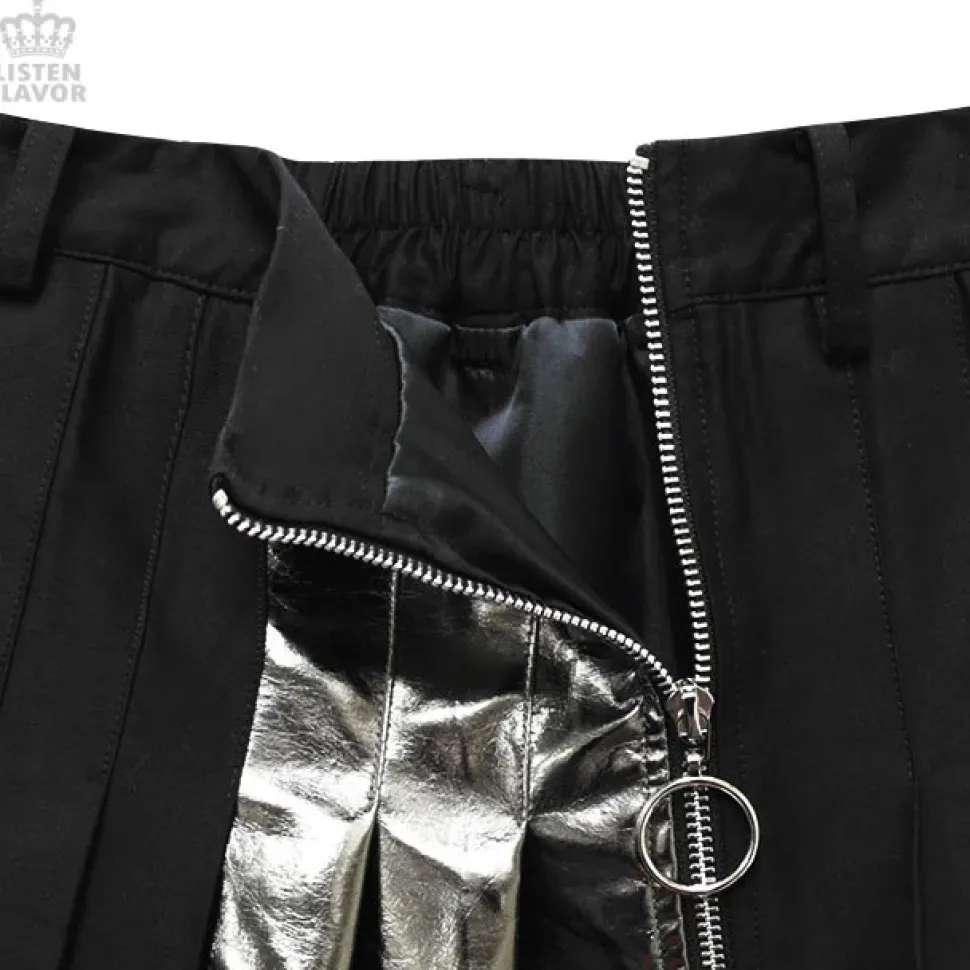 LISTEN FLAVOR Zip Pleated Skirt