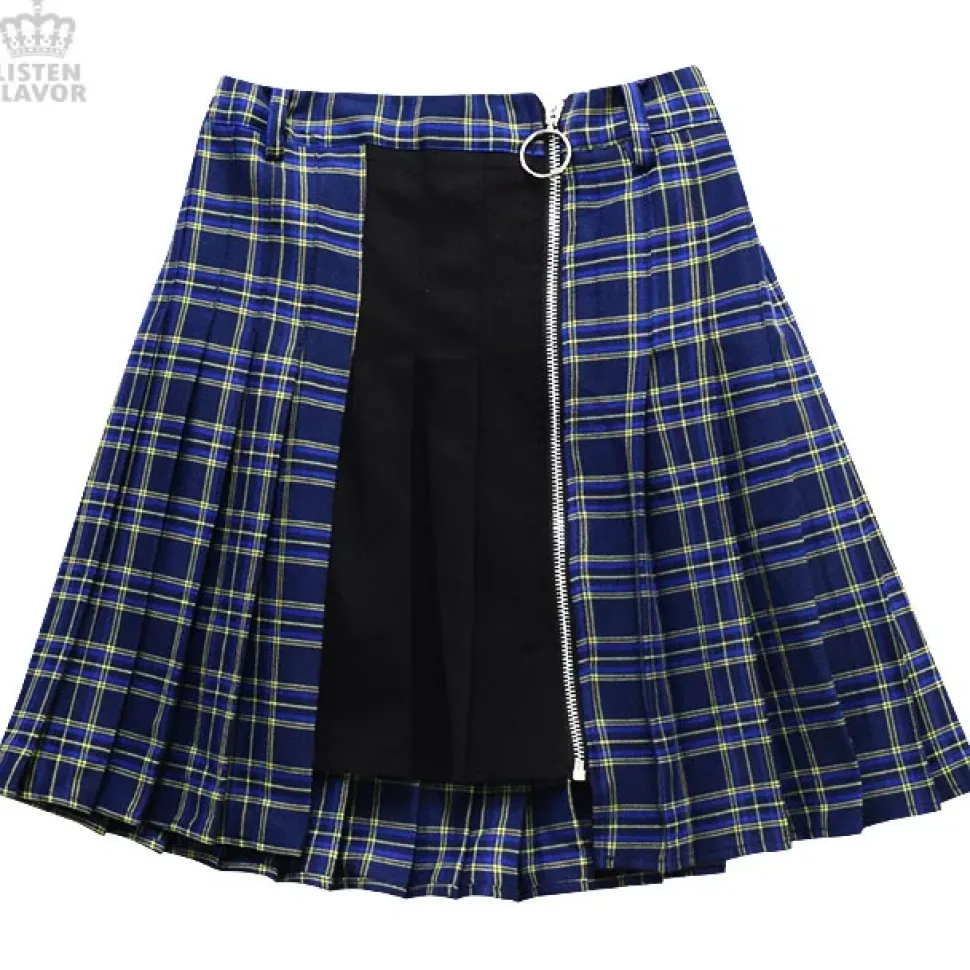 LISTEN FLAVOR Zip Pleated Skirt