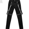 LISTEN FLAVOR Zip Skinny Pants w/ Suspenders