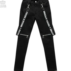LISTEN FLAVOR Zip Skinny Pants w/ Suspenders