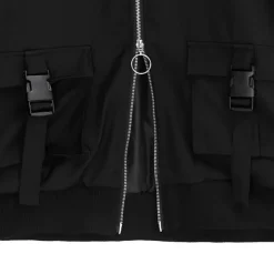 LISTEN FLAVOR Zip Slit Sleeve Hooded Blouson