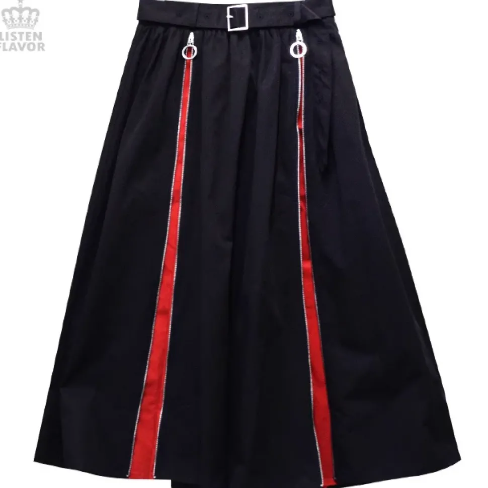 LISTEN FLAVOR Zipper Detail Long Skirt