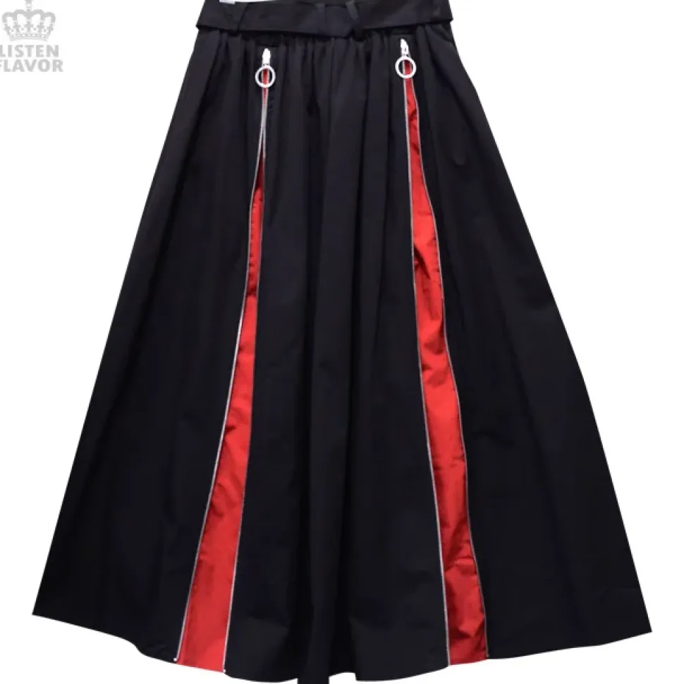 LISTEN FLAVOR Zipper Detail Long Skirt