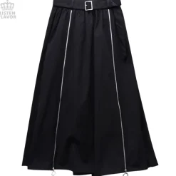 LISTEN FLAVOR Zipper Detail Long Skirt