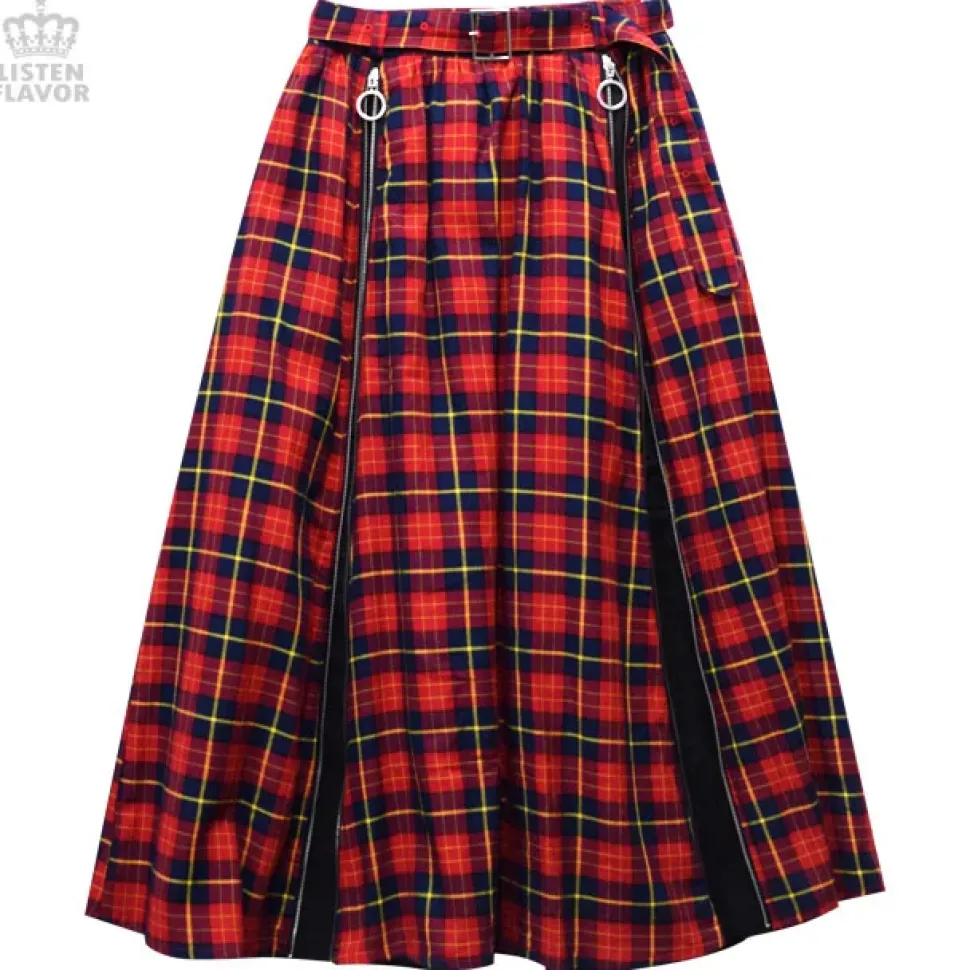 LISTEN FLAVOR Zipper Detail Long Skirt