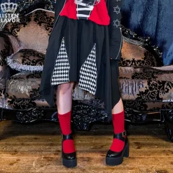 LISTEN FLAVOR Zippered Hem Line Skirt