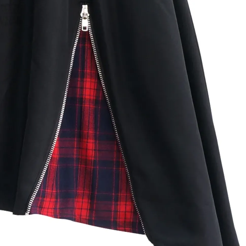 LISTEN FLAVOR Zippered Hem Line Skirt