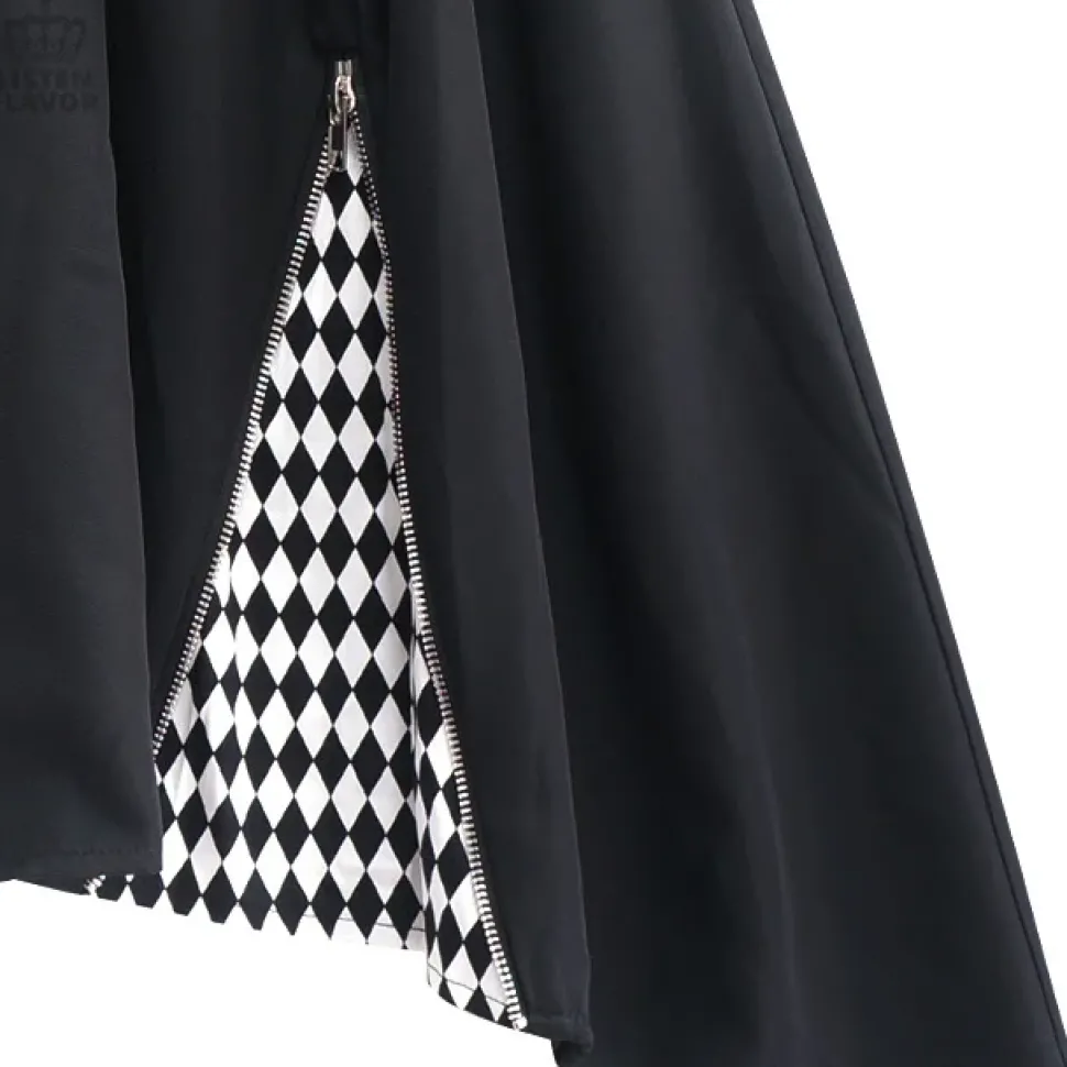 LISTEN FLAVOR Zippered Hem Line Skirt