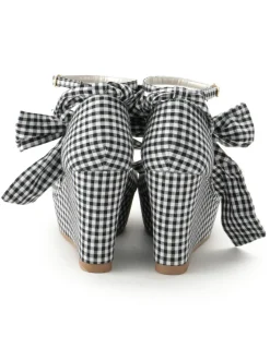 LIZ LISA Gingham Wedge Sandals