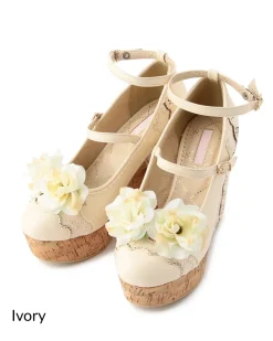 LIZ LISA Rose Wedge Pumps