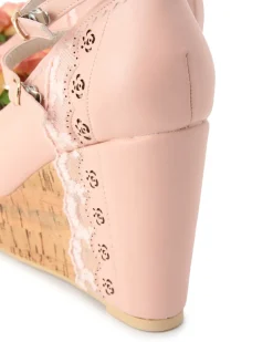 LIZ LISA Rose Wedge Pumps