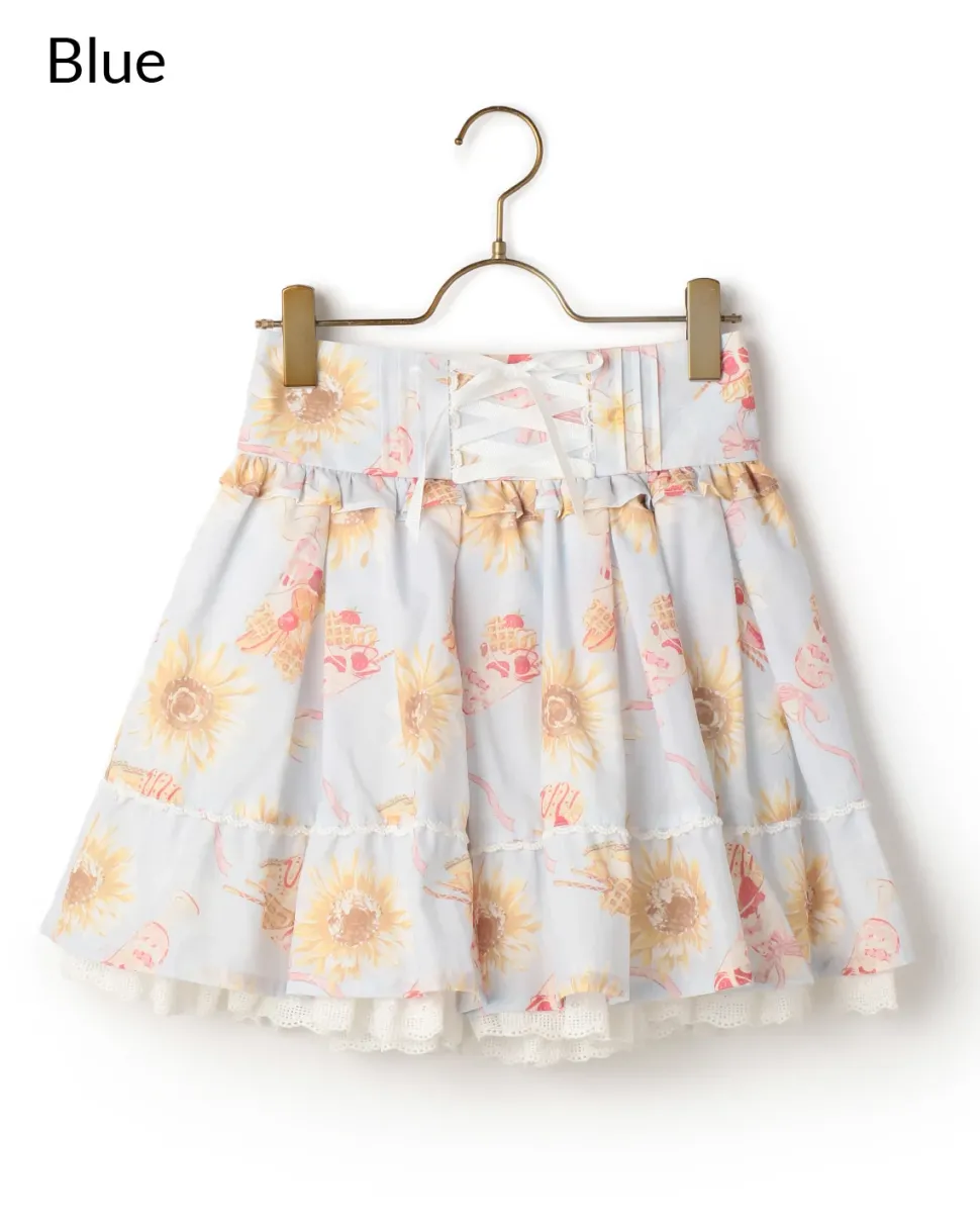 LIZ LISA Sunflower & Parfait Sukapan Skirt