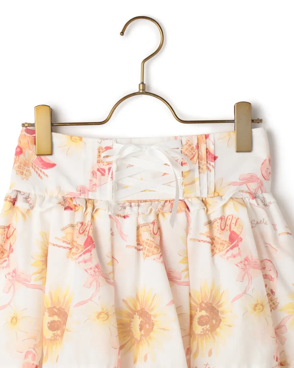 LIZ LISA Sunflower & Parfait Sukapan Skirt