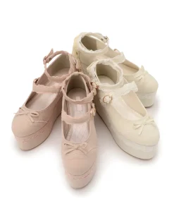 LIZ LISA Velour Lace-Up Platform Shoes