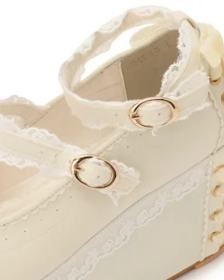 LIZ LISA Velour Lace-Up Platform Shoes