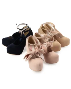 LIZ LISA Velour Ribbon Pumps