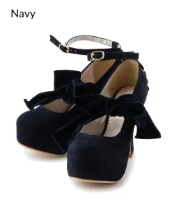 LIZ LISA Velour Ribbon Pumps